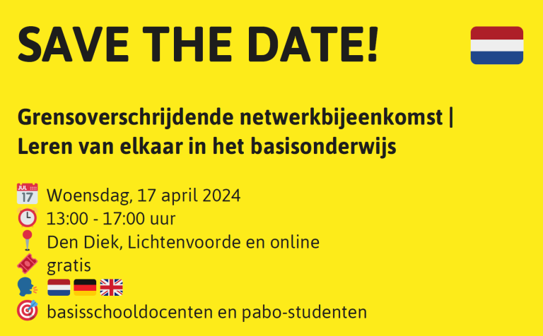 Save the Date: Grensoverschrijdende Netwerkbijeenkomst | Leren van elkaar in het basisonderwijs