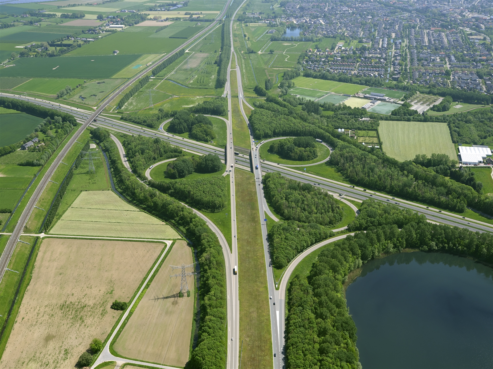 luchtfoto van de snelweg